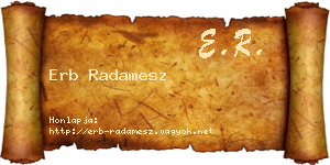 Erb Radamesz névjegykártya